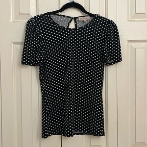 Polkadot capped sleeve blouse